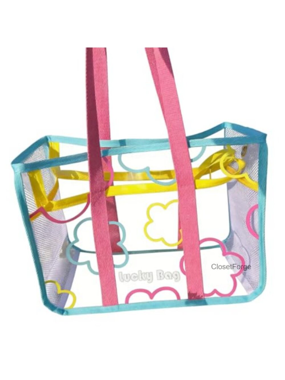 Clear Transparent PVC Tote Bag Waterproof Beach Summer Vacation Carry-on with